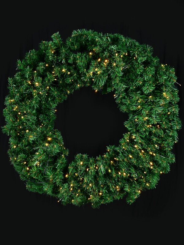 1.2m Grand Statement Pre-Lit Balsam Fir Christmas Wreath | 420 Tips & 180 LED