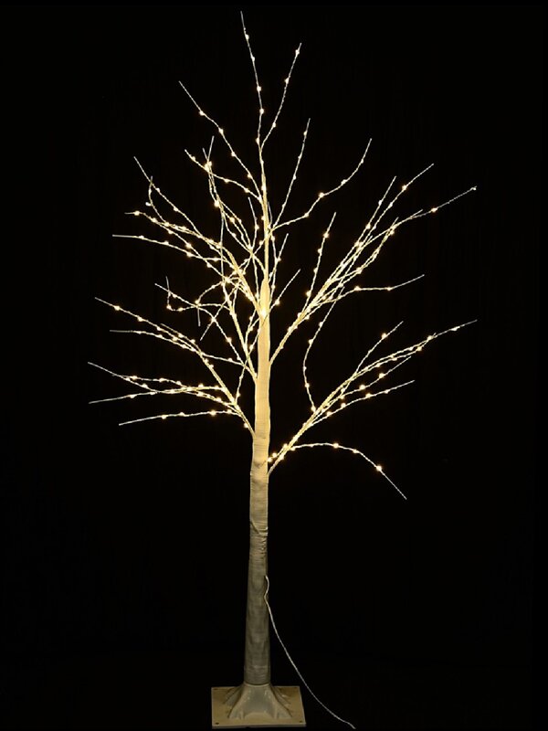 1.2m Neutral White LED White Branch Outdoor Birch Tree