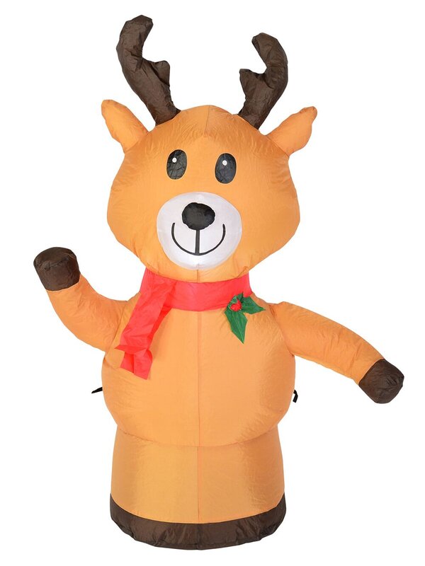 1.2m Waving Illuminated Reindeer Christmas Inflatable