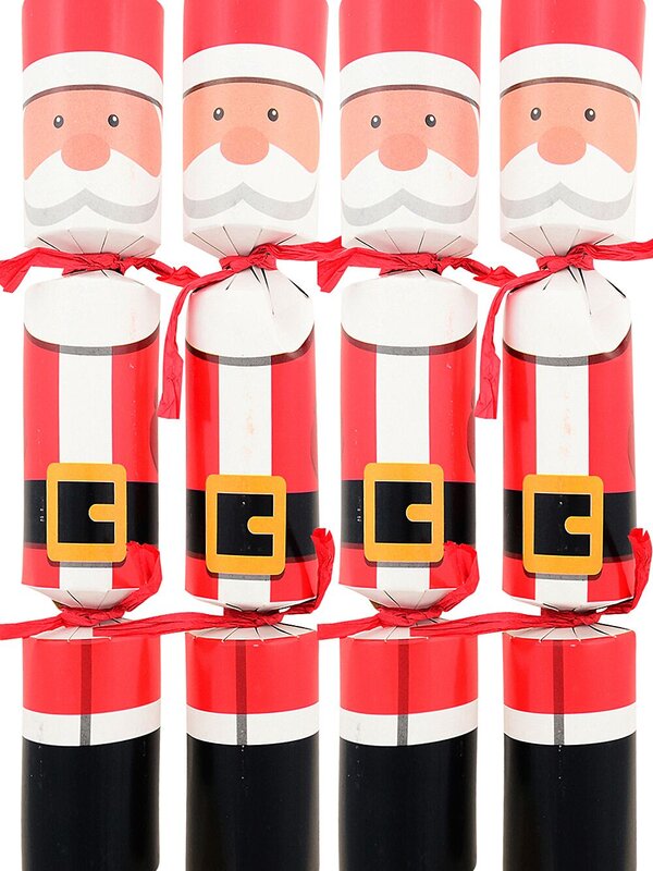 12x Recyclable Classic Santa Christmas Bon Bons (Crackers) | 29cm