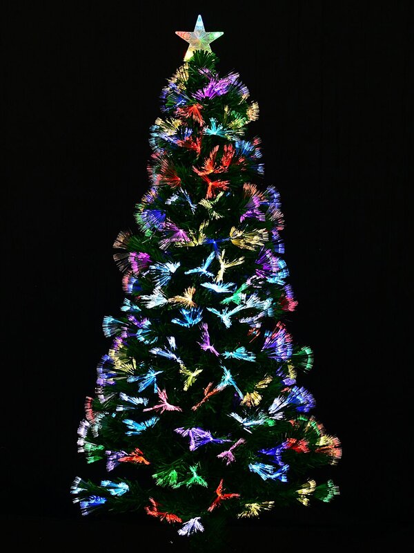 1.5m Vivid Multi Colour Dynamic LED Fibre Optic Christmas Tree | 185 Tips