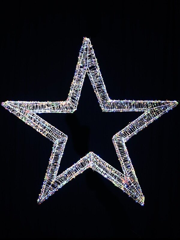 1m Multi Colour LED Lucid Christmas Star Light Display