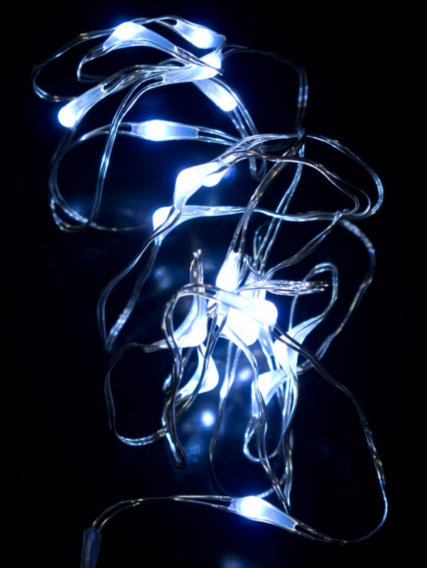 20 Cool White Micro LED Battery Wire String Light - 1m