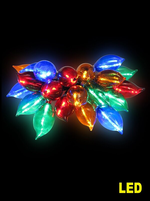 20 Large Multi Colour Party LED String Lights - 3m