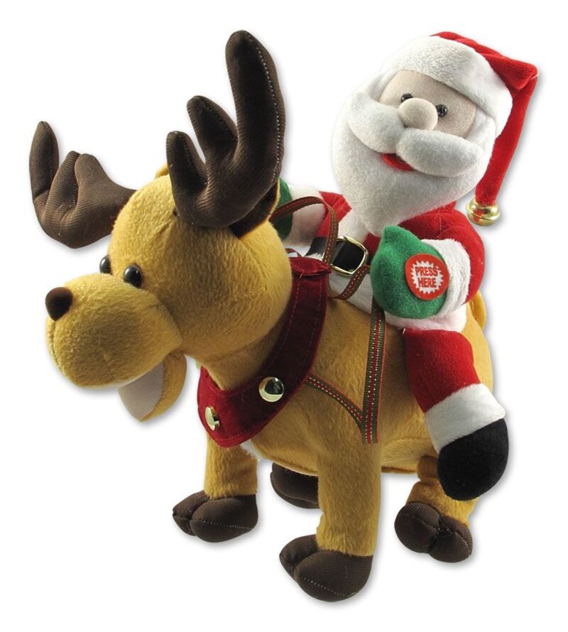 Santa Riding Reindeer Animation - 27cm