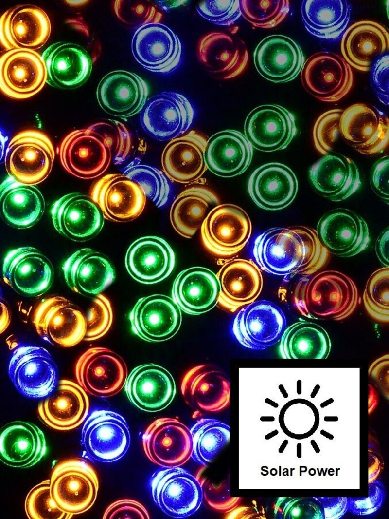 200 Multi Colour LED Solar String Fairy Lights 8 Function | 20m