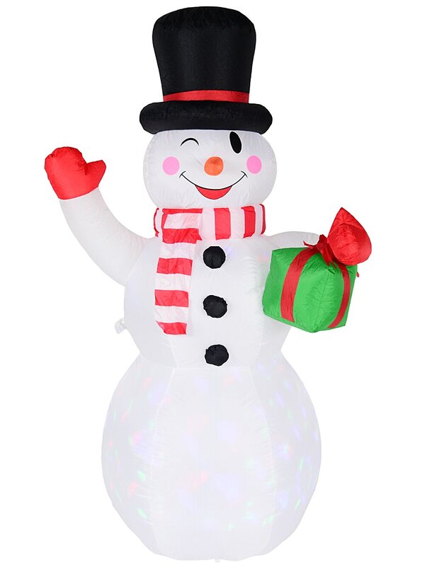 2.1m Winking & Greeting Snowman With LED Disco Light | Outdoor Inflatable