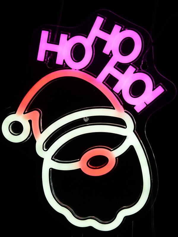 26cm Santa & Ho Ho Ho Indoor Neon LED Display On Acrylic Board