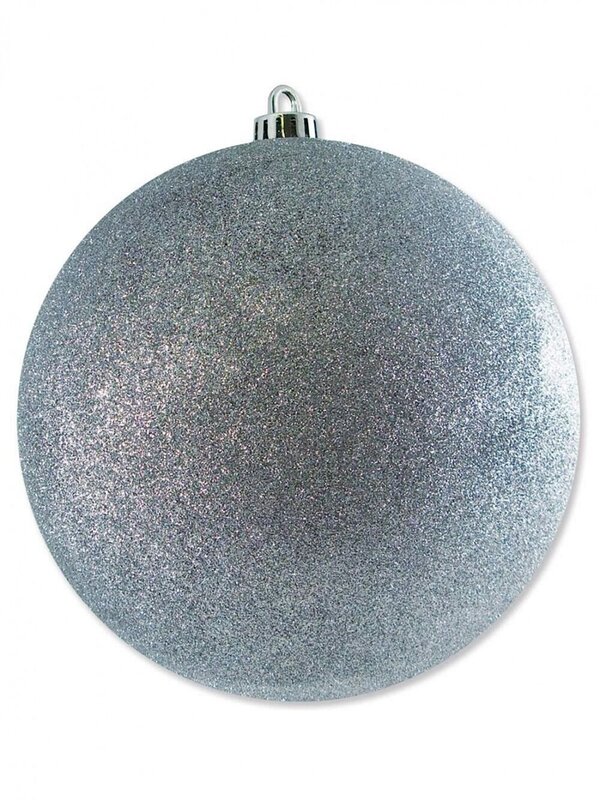 Majestic Silver Glitter Large Display Bauble | 20cm