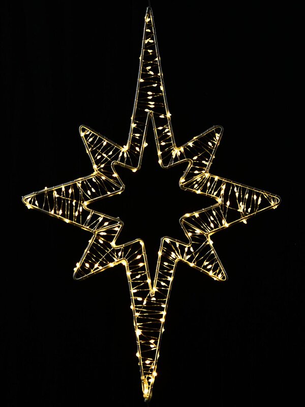 59cm Warm White LED Northern Star String Light Display