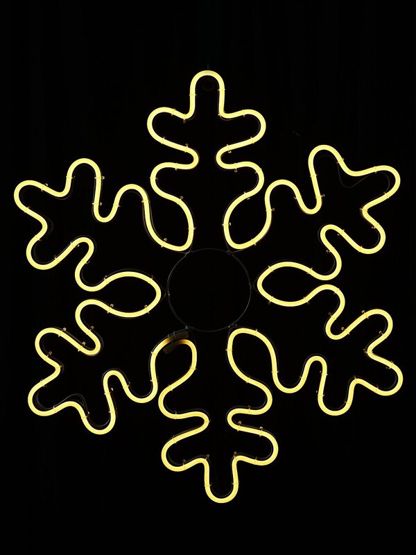 58cm Snowflake Outdoor Christmas Warm White Neon LED Display