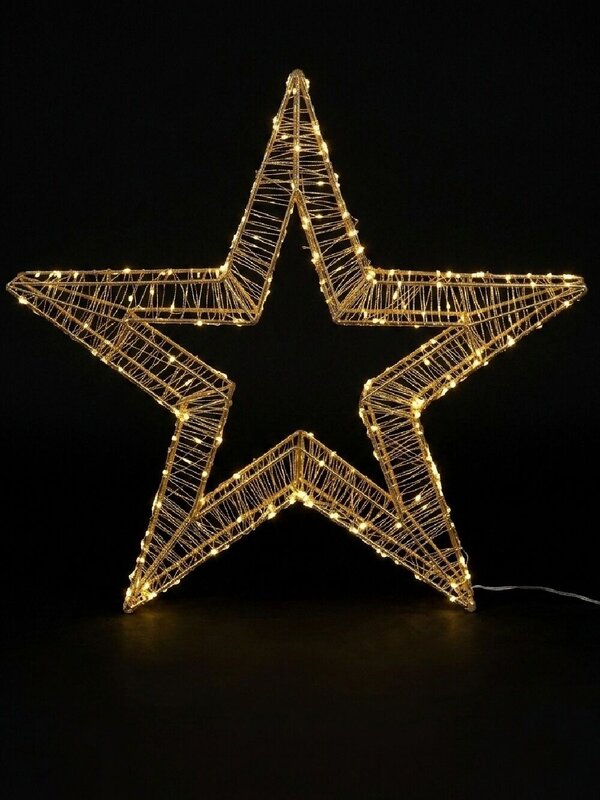 80cm Neutral White LED Lucid Star 3D Outdoor Motif | 1700 Seed Bulbs
