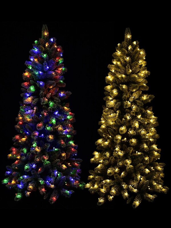 1.8m Ponoka Flocked Dual Colour LED Christmas Tree | 550 Tips & 250 Lights