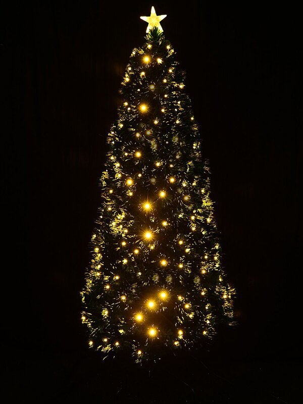1.8m Radiant Glow Fir Warm White LED & Fibre Optic Christmas Tree | 200 Tips