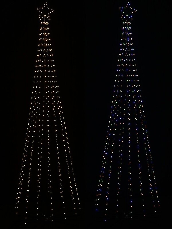 2.1m Aurora Dynamic Dual Colour LED Outdoor Conical Tree | 580 Lights