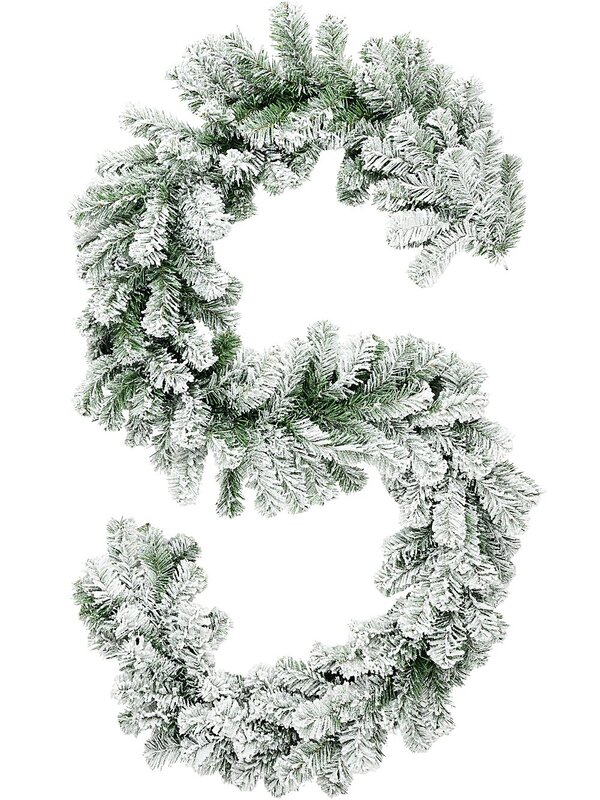 2.7m Dawn White Moderately Flocked Spruce Christmas Garland | 180 Tips