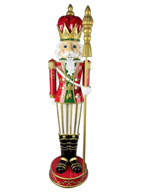 1.25m Traditional Red & Green King Nutcracker Oversized Resin Ornament