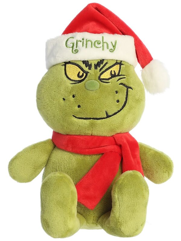 Official Dr. Seuss Grinchy Sitting Plush Toy With Mischievous Smirk | 20cm