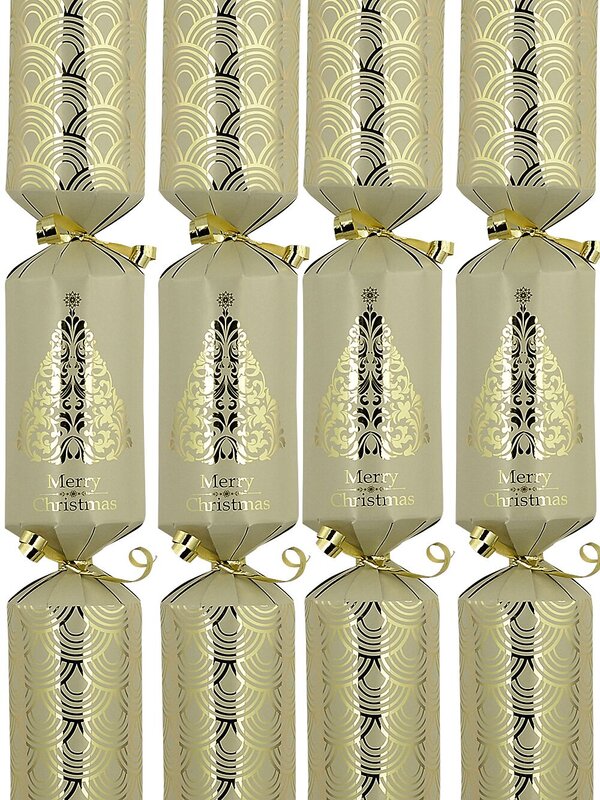 50x Elegant Matte Gold Filigree Tree Christmas Bon Bons (Crackers) | 34cm