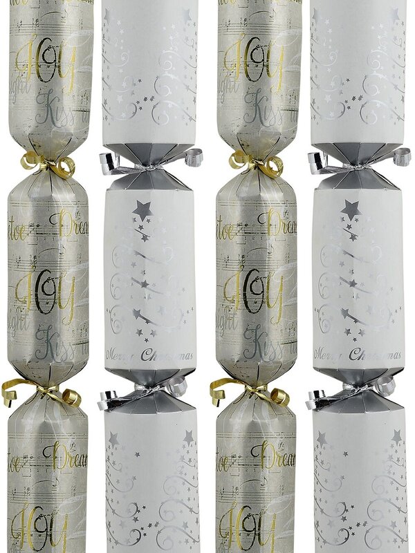 50x Sheet Music & Silver Trees Christmas Bon Bons (Crackers) | Multi Size Pack