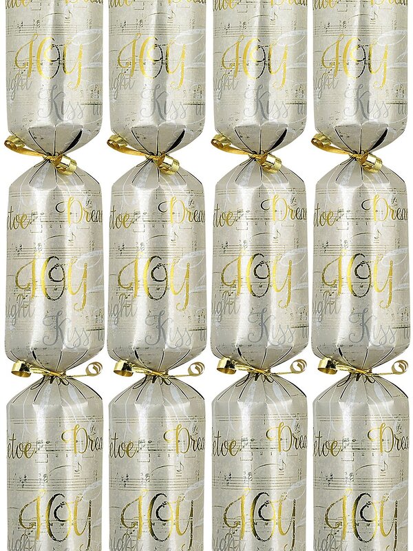 50x Sheet Music & Foil Script Matte Gold Christmas Bon Bons (Crackers) | 34cm