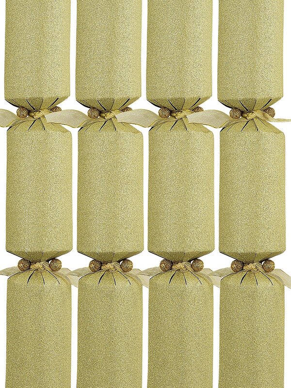 25x Luxury Champagne Gold Glitter Christmas Bon Bons (Crackers) | 34cm
