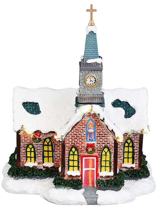 Church Of Christmas Mass LED Village Scene | 21cm