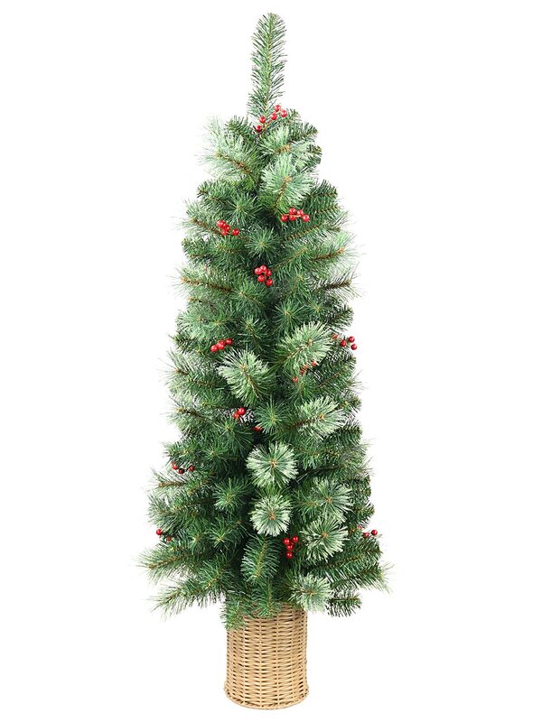 1.2m Juniper Dual Tip Cashmere Sapling Tree With Red Berries | 161 Tips
