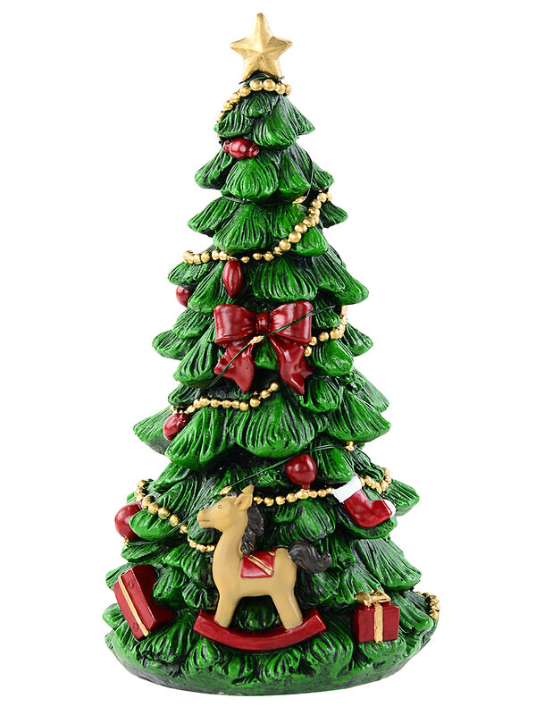 Musical Wind Up Christmas Tree Ornament With Warm White LED | 26cm