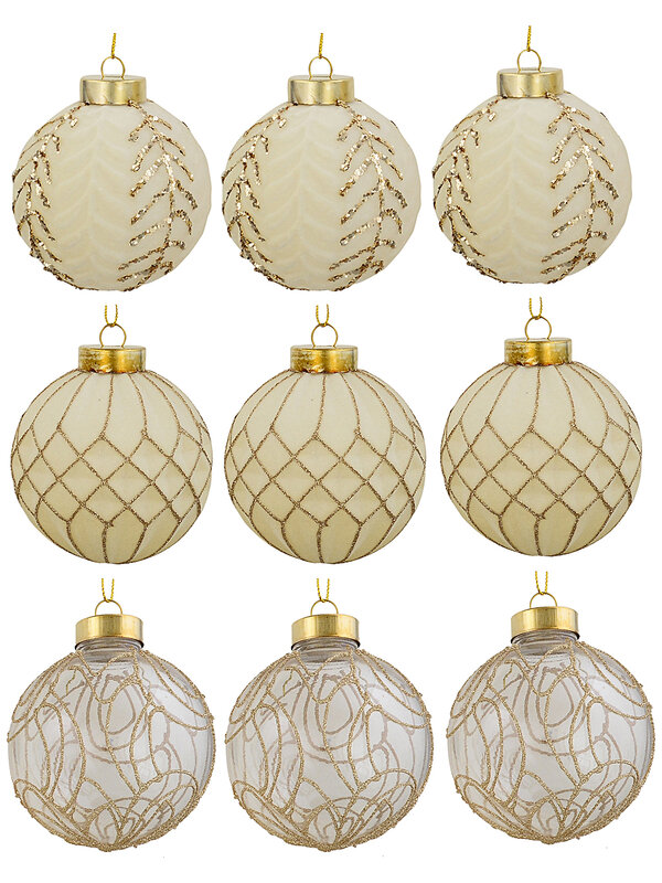 9x Whimsical Champagne Rose & Heirloom Velvet Statement Baubles | 80mm