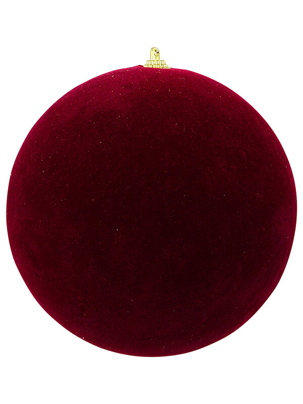 Whimsical Regal Burgundy Grand Matte Velvet Flocked Bauble | 15cm