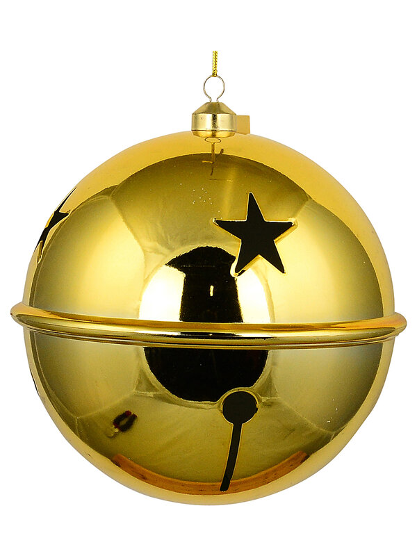 Dynamic Polished Gold Grand Acoustic Jingle Bell Bauble | 20cm