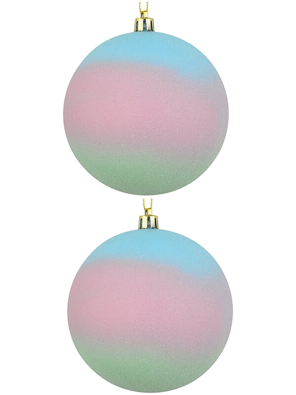 2x Whimsical Pastel Ombre Signature Sugar Coated Baubles | 10cm