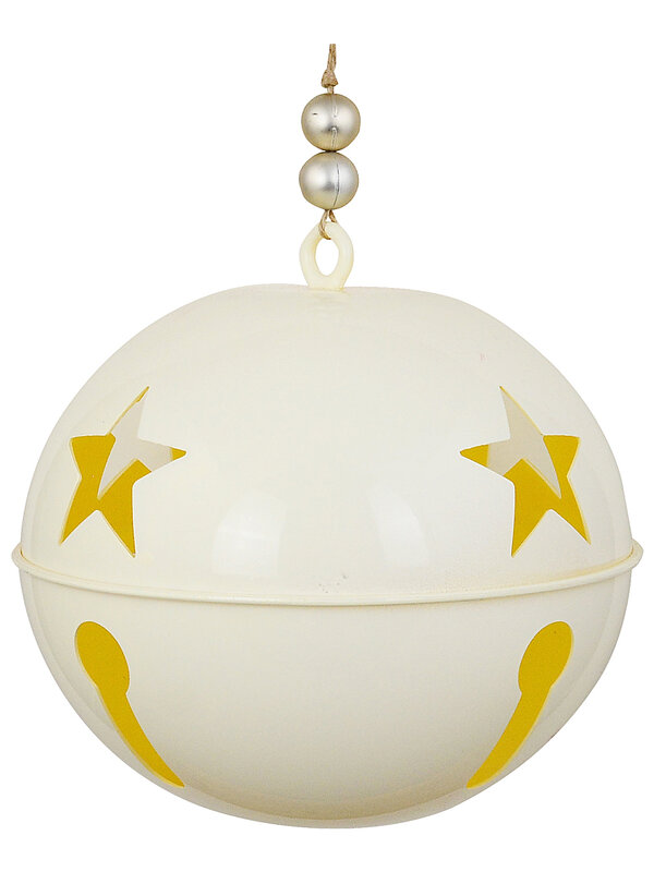 Whimsical Vintage Cream Grand Acoustic Jingle Bell Bauble | 21cm