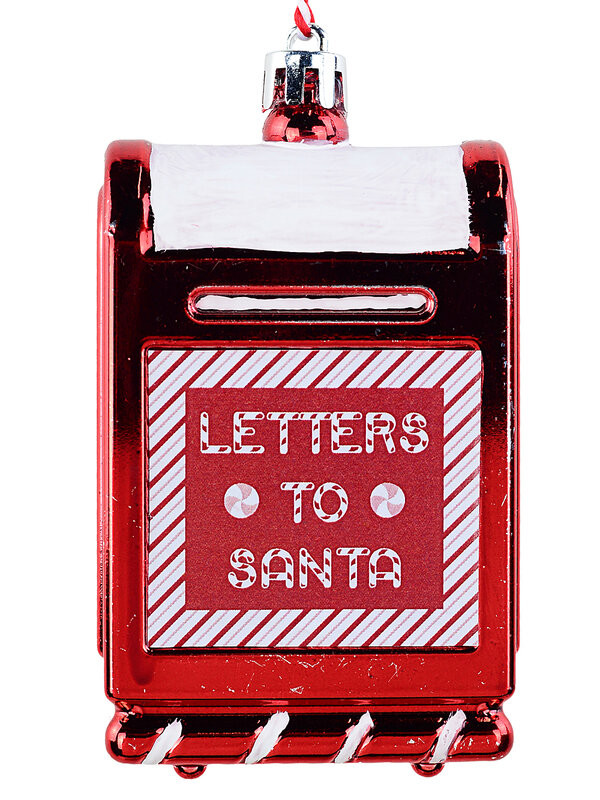 Whimsical Red & White Letters To Santa Mailbox Tree Ornament | 90mm