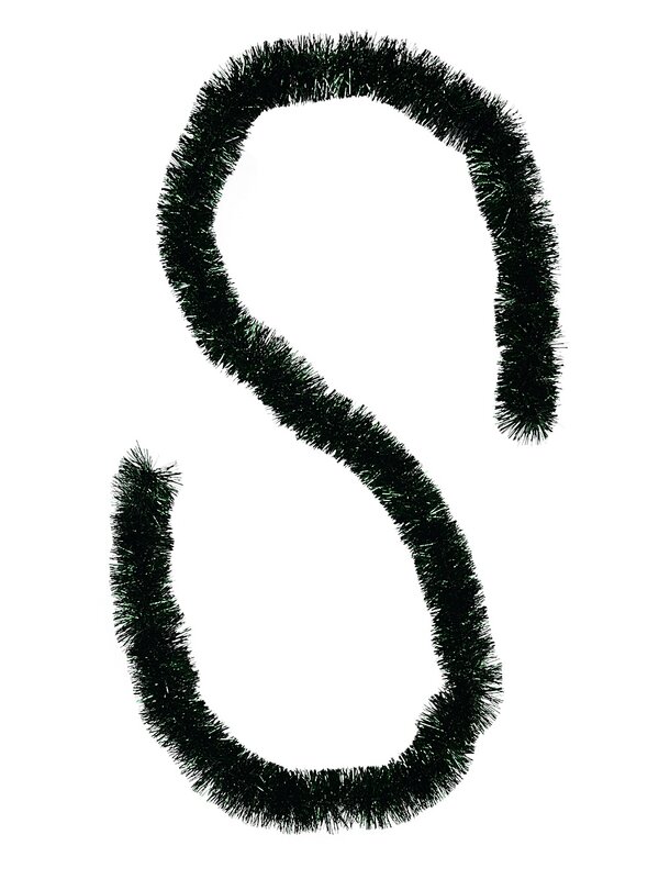 Classic 6ply Dark Green Metallic Spruce Christmas Tinsel Garland | 2.7m x 90mm