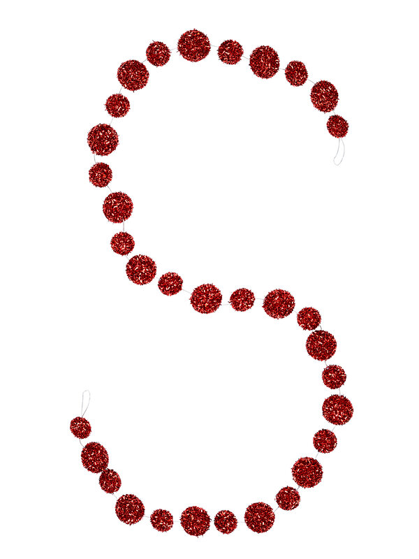 1.8m Metallic Red Whimsical Essential Multi Size Bauble Garland