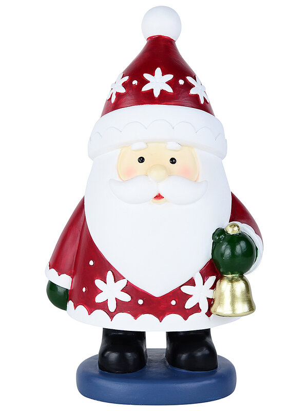 Whimsical Nordic Santa With Gold Bell Tabletop Figurine | 20cm