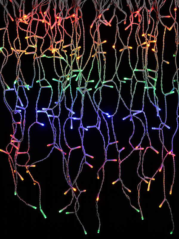 1000 Multi Colour LED Icicle String Lights 8 Function With Timer | 30m