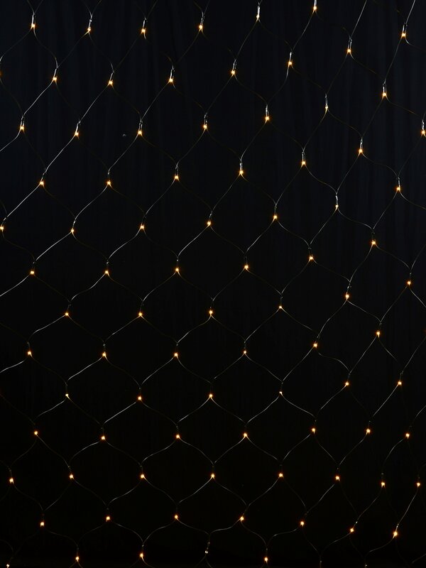 256 Warm White LED Hybrid Solar & Electric Net Lights With Timer | 2m x 2m