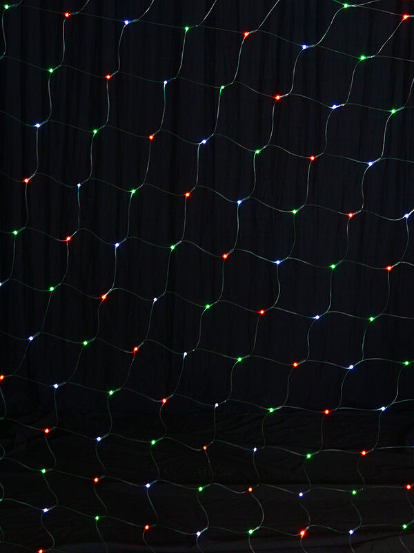 256 Multi Colour LED Hybrid Solar & Electric Net Lights With Timer | 2m x 2m