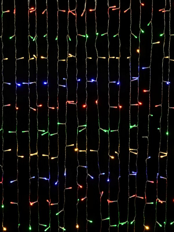 1200 Multi Colour LED Curtain Light 8 Function With Timer | 6m x 3m