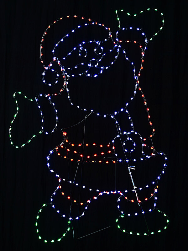 78cm Jolly Posing Santa On Black Frame Outdoor LED Light Display