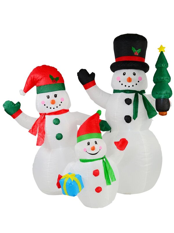 2.2m The Joyous Snowman Family Illuminated Christmas Inflatable