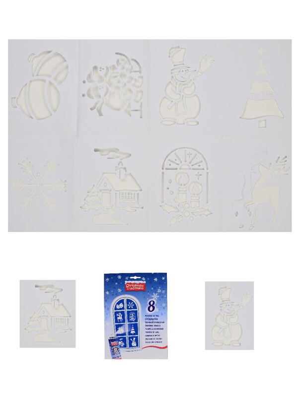 24cm Reusable Christmas Themes Spray Snow Window Stencil