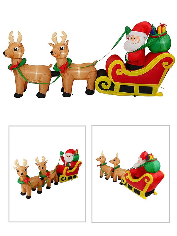 2.4m Large Santa, Sleigh & Reindeer | LED Outdoor Inflatable