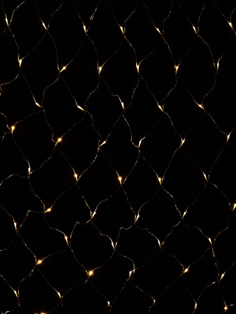 256 Warm White LED Hybrid Solar & Electric Net Lights With Timer | 2m x 2m