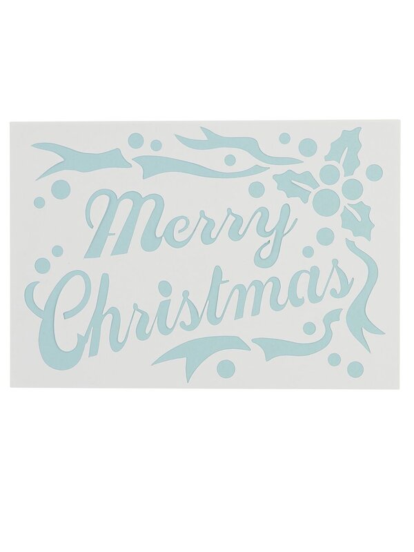 Reusable Merry Christmas Window Stencil | 26cm Snow Spray Template