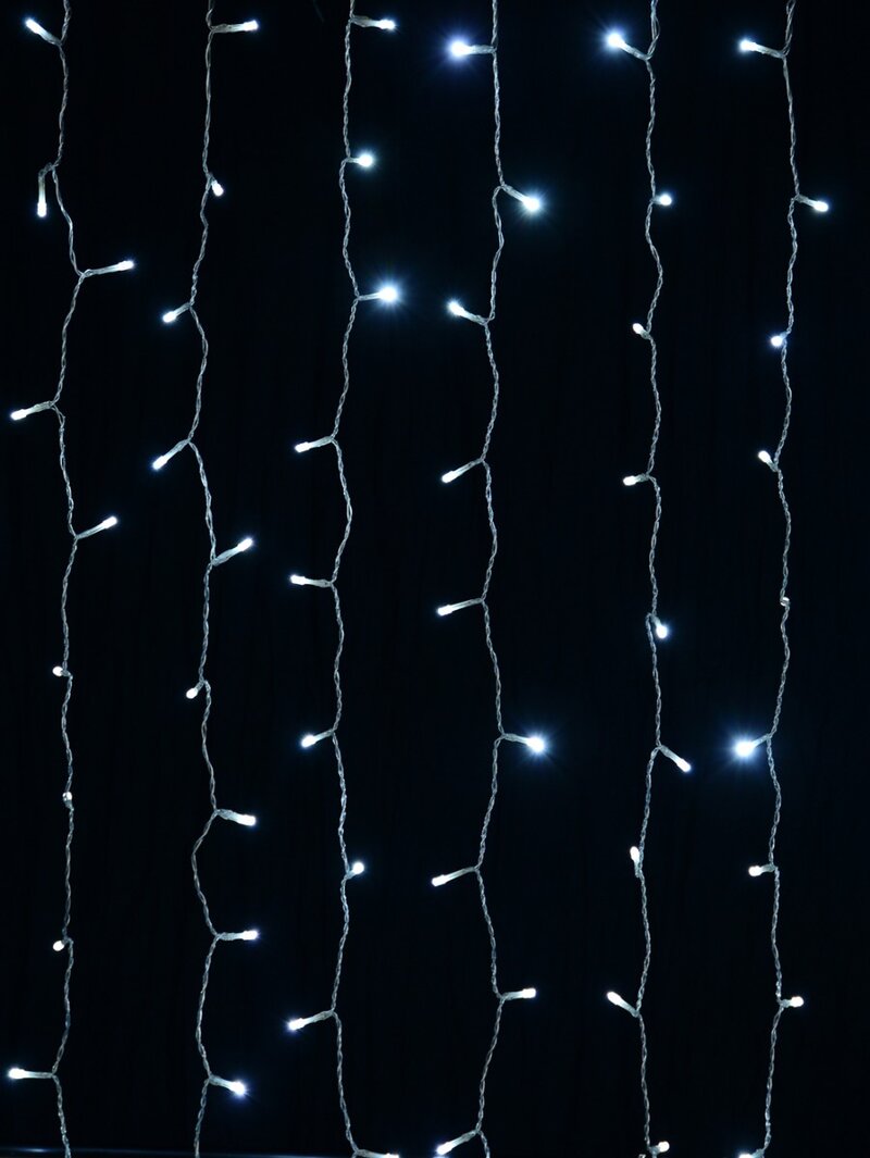 280 Blue & Cool White LED Curtain Light 8 Function With Timer | 2m x 2m