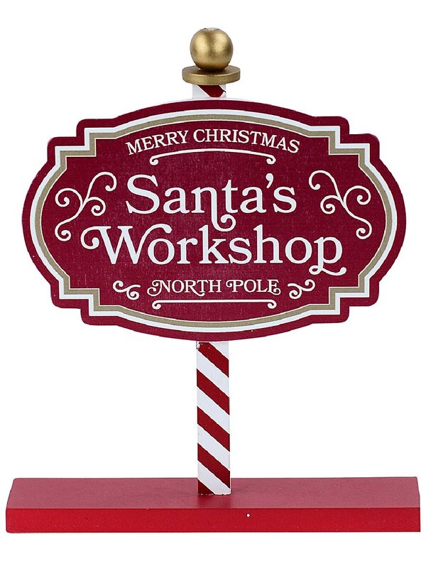 Santa's Workshop North Pole Tabletop Signpost | 30cm